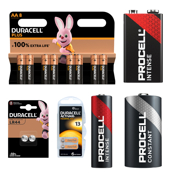 Duracell und Procell Batterien, Akkus, Ladetechnik, Taschenlampen