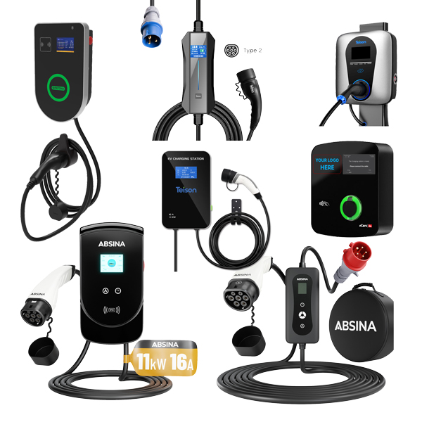 Ladetechnik für E-Autos, Kabel, Adapter und Wallboxen von Teison, eCars, Patona, Absina, Webasto  und andere